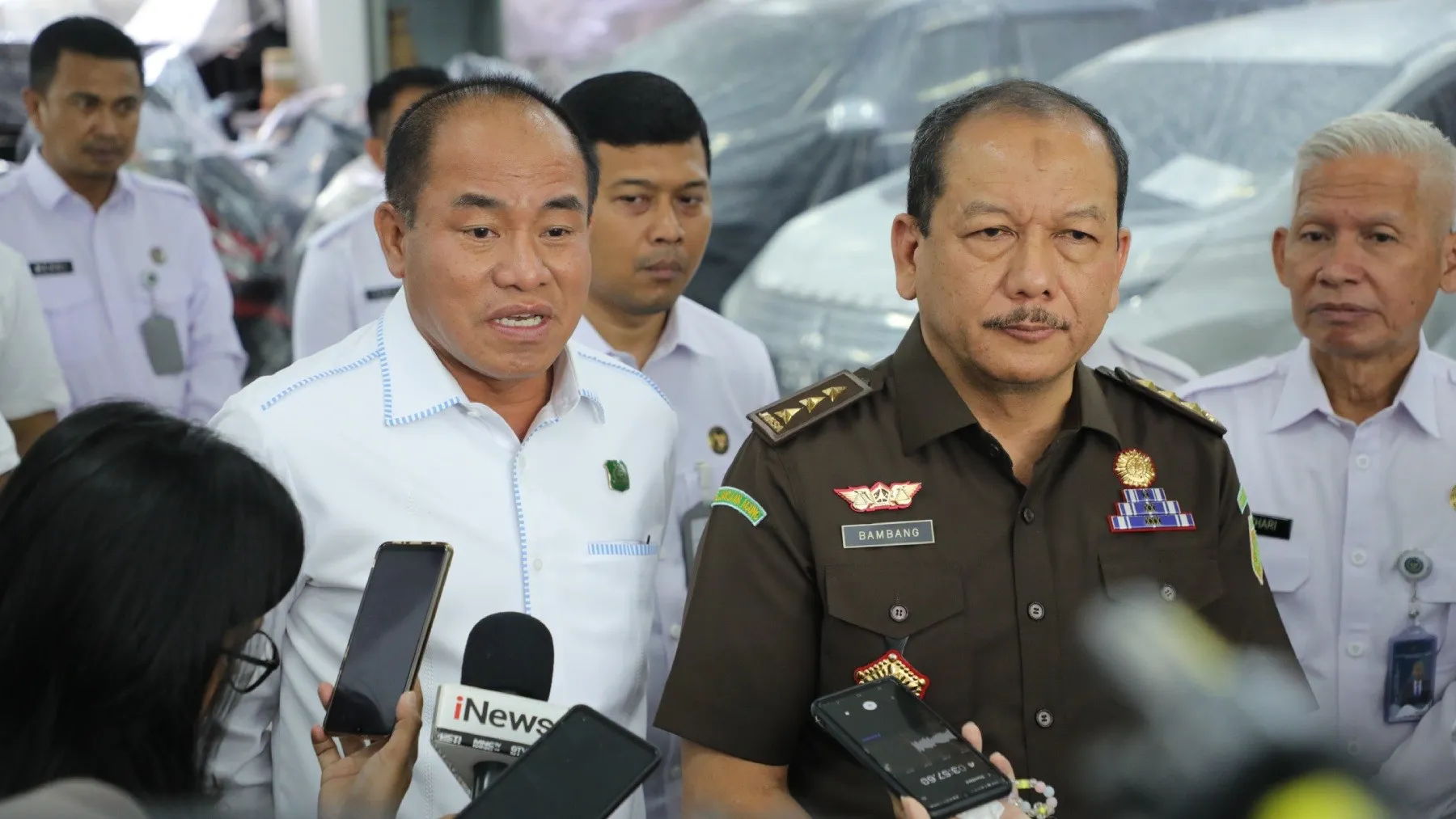 JAM-Pembinaan Bambang Sugeng Rukmono didampingi Kepala BPA Amir Yanto saat memberikan keterangan pers