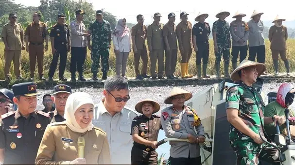 Wakajati Jatim hadiri kegiatan Panen Raya Padi Serentak di 14 Provinsi bersama Gubernur Jatim dari Ngawi