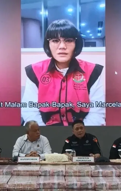 Kejagung memutar video berisi pengakuan dan permintaan maaf dari Tersangka MS dalam perkara perintangan penyidikan