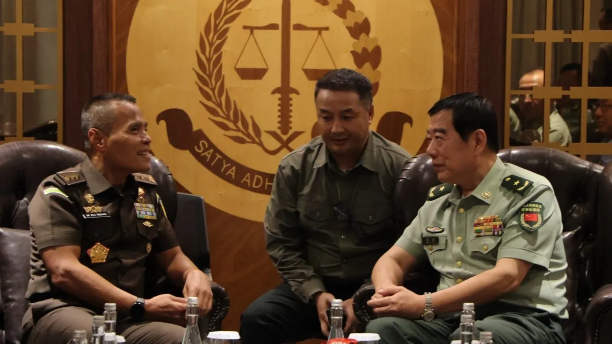 Plt Wakil Jaksa Agung Prof Dr Asep N Mulyana dan JAM-Pidmil Mayjen Dr. M Arli Ridho menerima delegasi Chinese PLA&rsquo;s Military Procuratorate