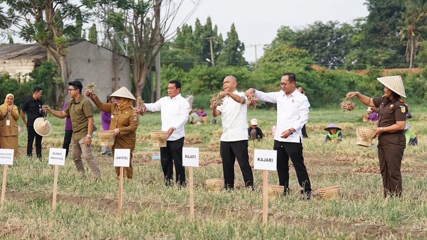 Program Jaga Desa Bidang Pangan Membuahkan Hasil, Petani Nikmati Panen Bawang di Tangerang