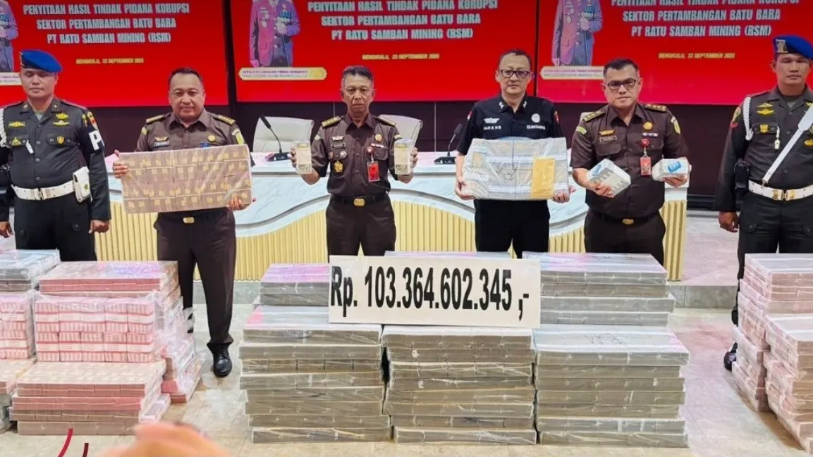 Kejati Bengkulu Sita Uang Rp103,3 Miliar dari Perkara Korupsi Tambang