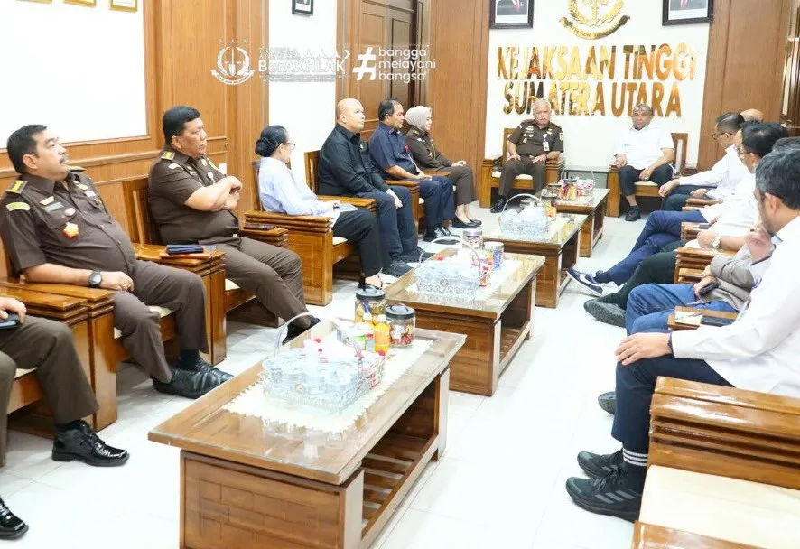 Kajati Sumut menerima kunjungan Wamenaker di Kejati Sumut pada Selasa, 10 Maret 2026