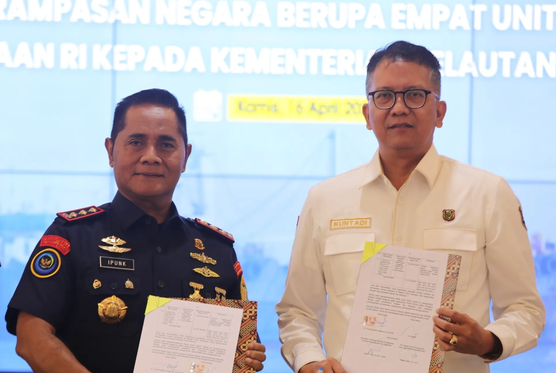 Perkuat Sinergi Penegakan Hukum,  BPA Kejaksaan RI Serah Terimakan 4 Kapal BMN yang Berasal dari BRN kepada KKP
