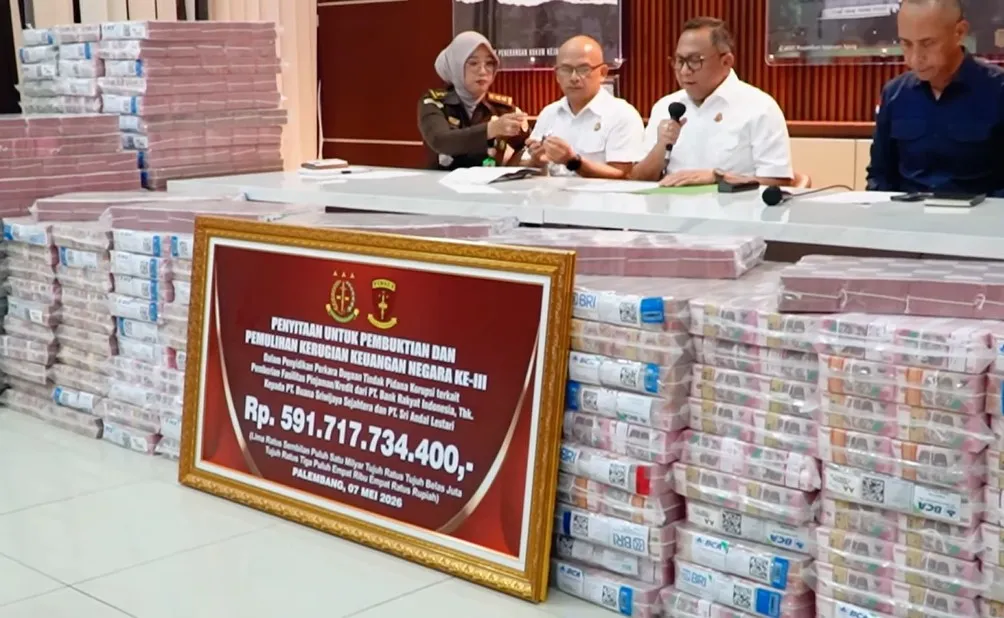 Kembali Terima Penitipan Uang Rp591,7 Miliar, Kejati Sumsel Selamatkan Rp1,2 Triliun dari Perkara Dugaan Korupsi Kredit PT SAL dan PT BSS
