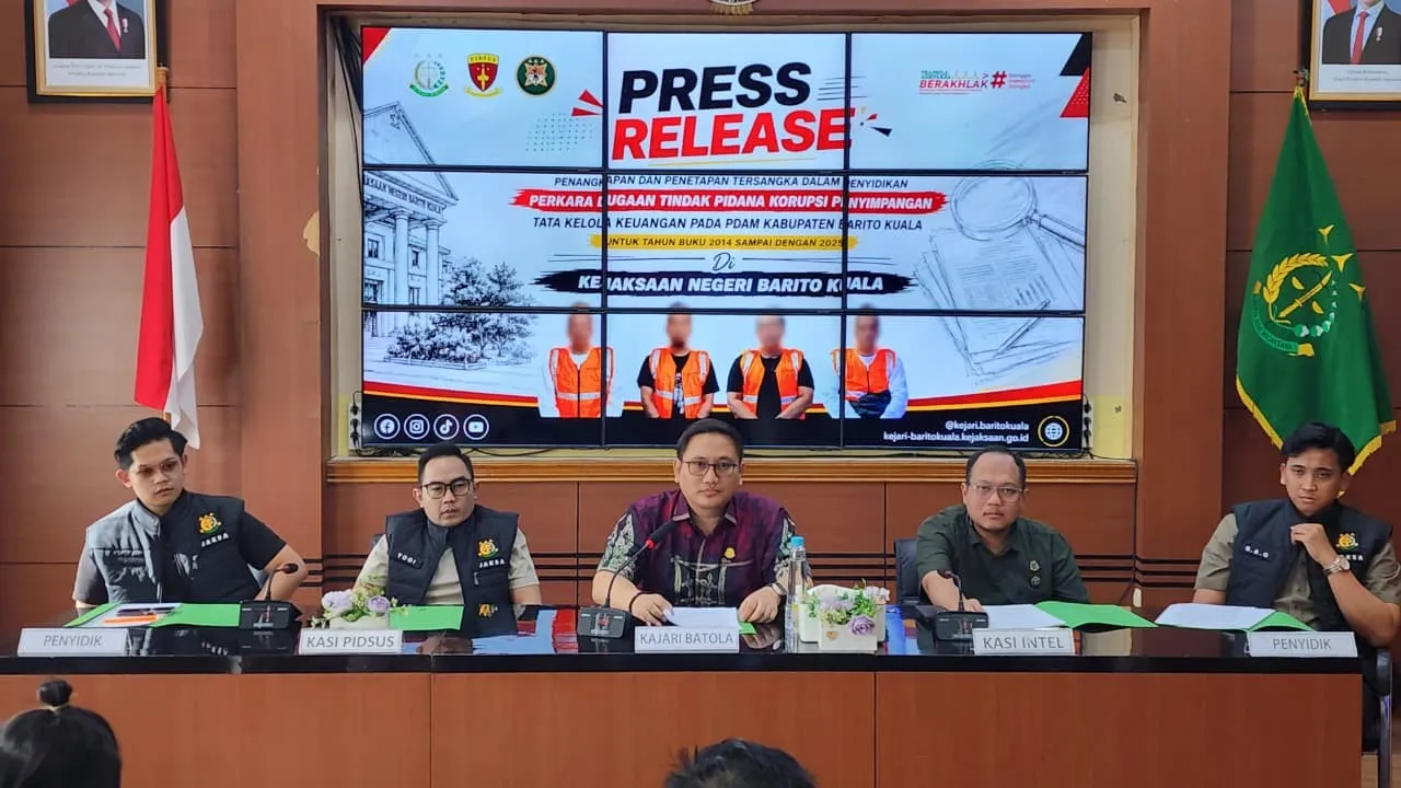 Tilep Setoran Tagihan Pelanggan, Kejari Barito Kuala Tetapkan 4 Pejabat PDAM Sebagai Tersangka Kasus Korupsi