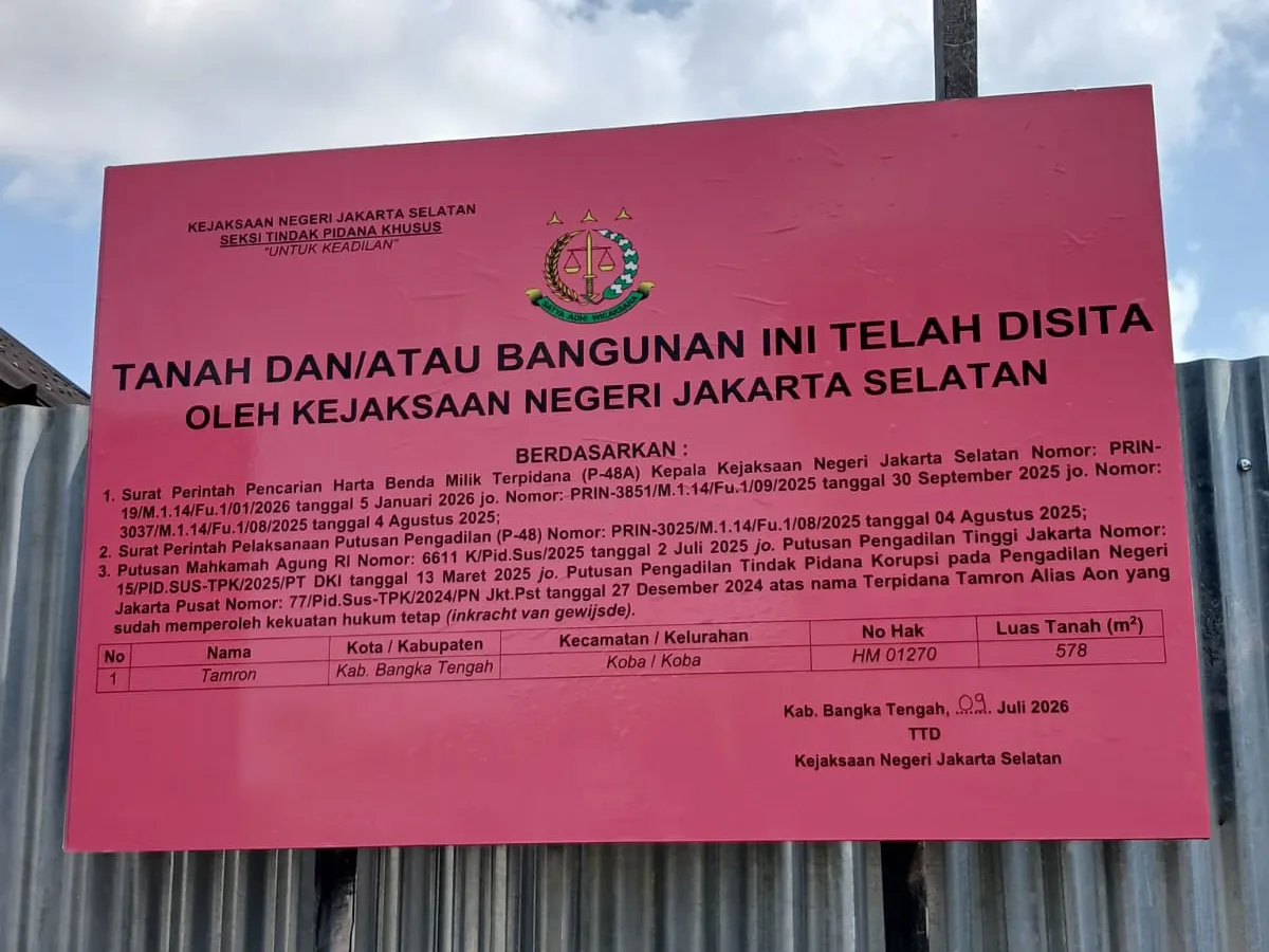 Aset Sita Eksekusi di Bangka Tengah