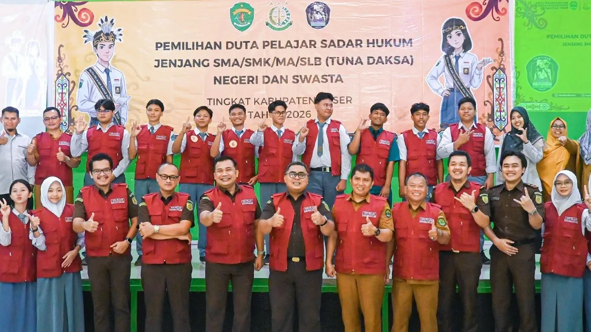 Kejari Paser Tetapkan 3 Juara Duta Pelajar Sadar Hukum tahun 2026