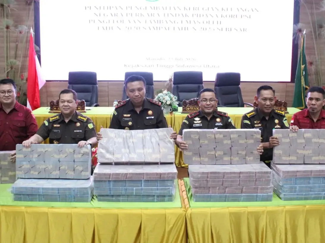 Kejati Sulut Terima Penitipan Pengembalian Kerugian Keuangan Negara Rp15,04 Milir dalam Perkara Dugaan Korupsi PT HWR