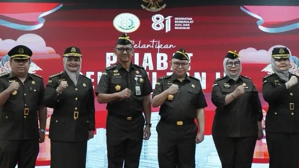 Lantik 4 Pejabat Baru, Jamdatun Ingatkan Lambang Jabatan Sebagai Simbol Tanggung Jawab Memimpin dan Mengelola Organisasi