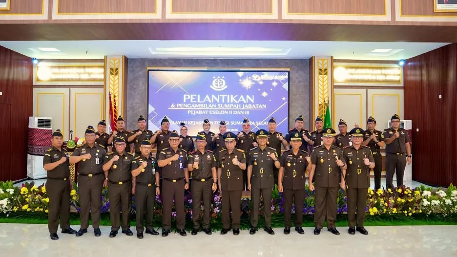 Kajati Sumsel Lantik Wakajati, 2 Pejabat Asisten dan 3 Kajari