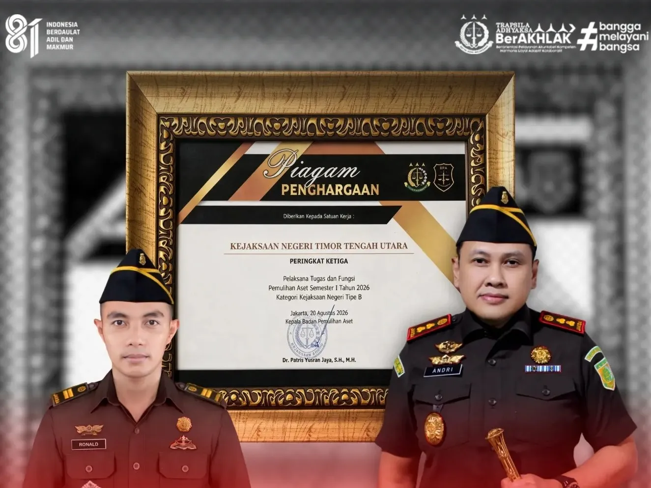 Penghargaan dari BPA Kejaksaan RI