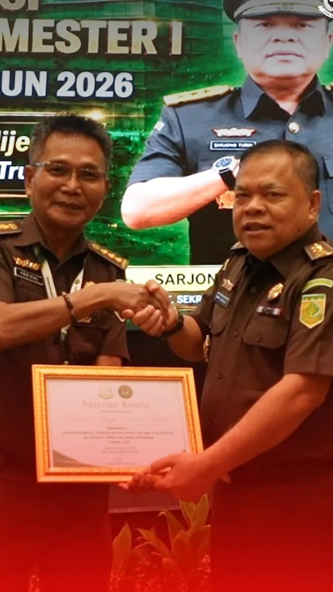 Selalu Peringkat Teratas Sejak Awal Tahun, Bidang Intelijen Kejati Satker Raih Penghargaan Terbaik I Selama Semester I-2026