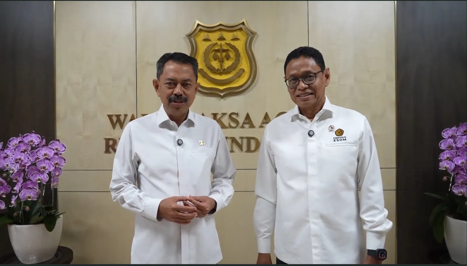 Wakil Jaksa Agung RI, Asep N Mulyana menerima kunjungan audiensi Wakil Menteri ESDM Yuliot Tanjung