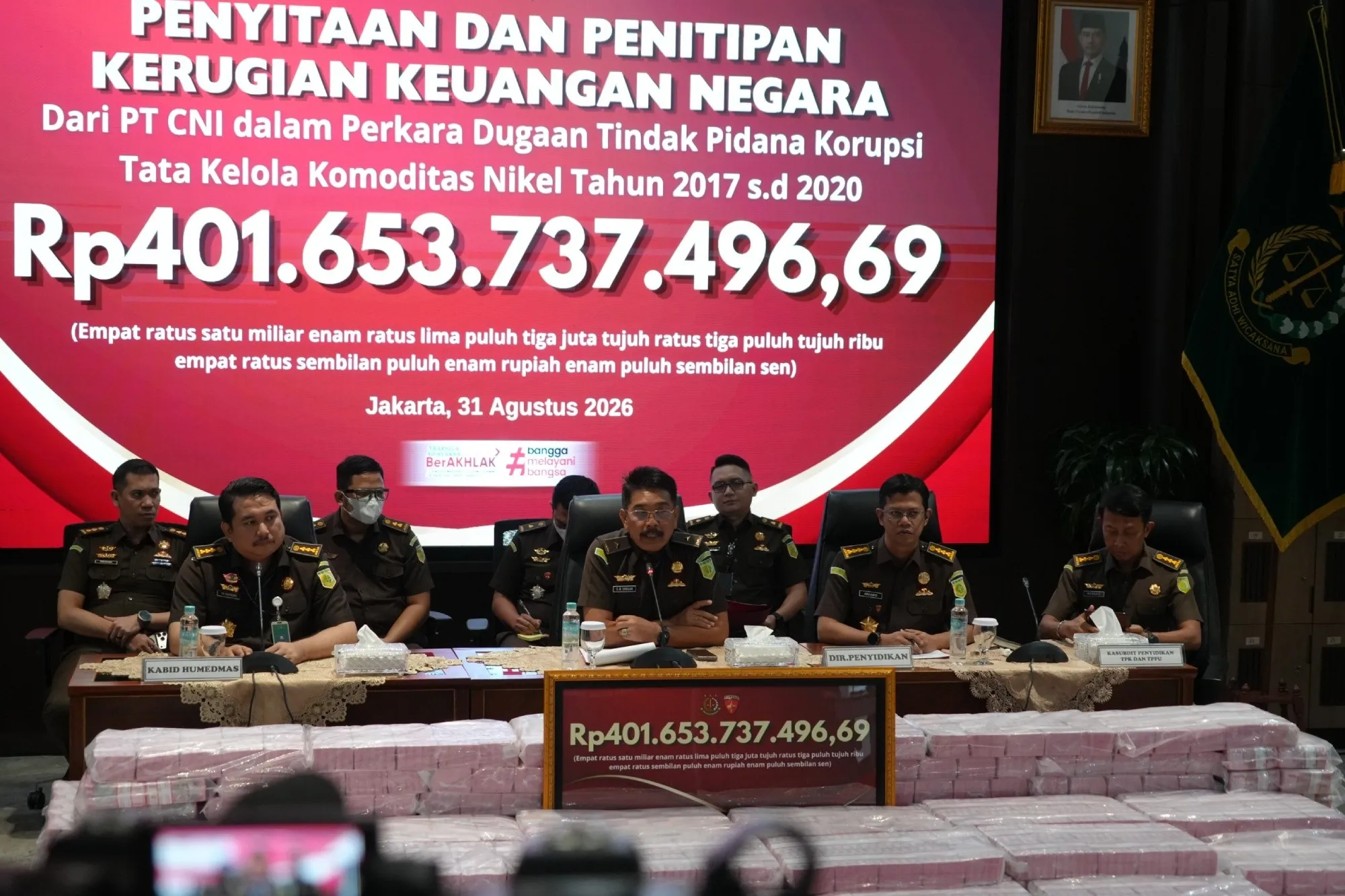 Penyidik JAM PIDSUS Terima Penyerahan Kerugian Keuangan Negara PT CNI Senilai Rp401 Miliar Perkara Tata Kelola Nikel