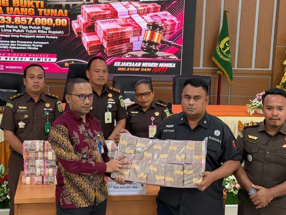Kejari Mimika Eksekusi Uang Pengganti Rp5,43 Miliar dari Perkara Korupsi Proyek Aerosport