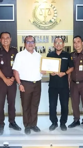 Raih Nilai IKPA Sempurna, Kejari Kab Sukabumi Terima Penghargaan dari KPPN