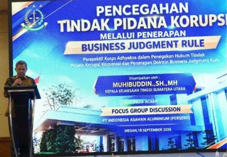 Cegah Korupsi di Tubuh BUMN, Wakajati Tekankan Pelaksanaan Business Judgement  Rule dalam FGD PT Inalum