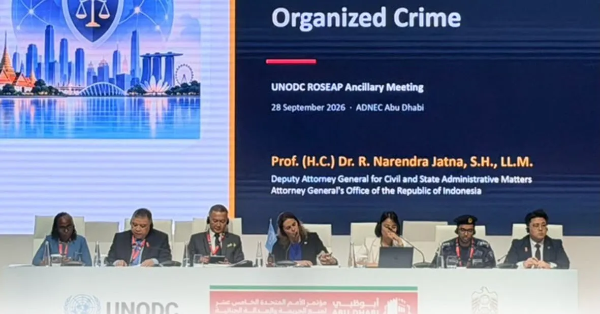 Jamdatun Serukan Kerja Sama Lintas Negara Atasi Penipuan Online di Kongres UNODC Abu Dhabi