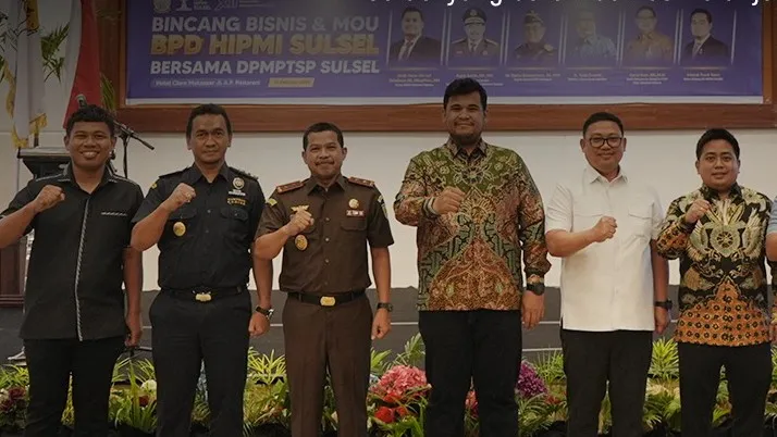 Kajati Sulsel Agus Salim dan jajaran bersama para BPD HIPMI Sulsel
