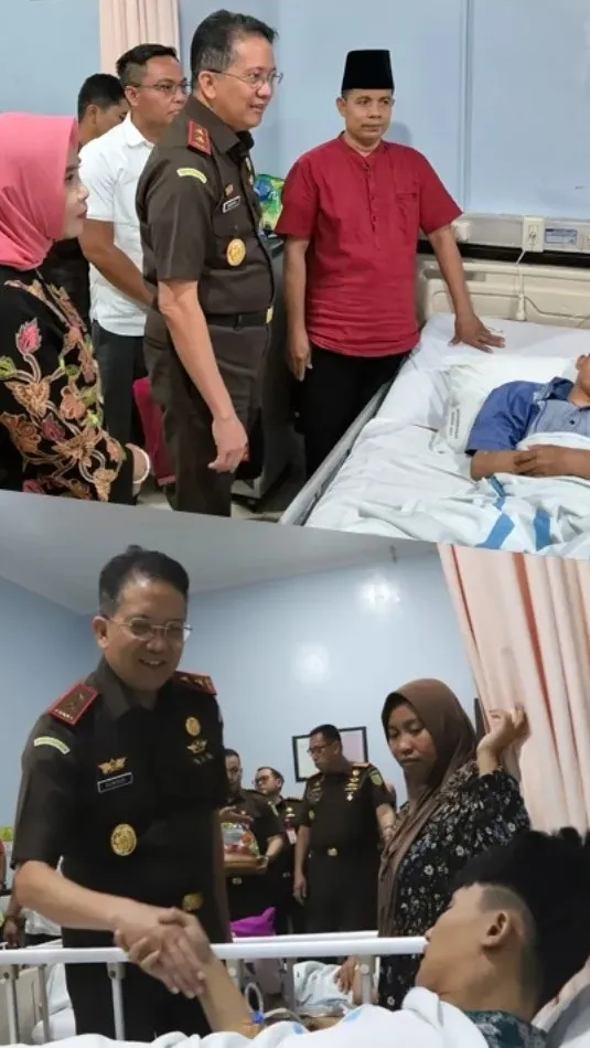 Kajati Jatim Jenguk dan Donasi Tali Kasih kepada Korban Reruntuhan Ponpes Al-Khoziny di RS Notopuro Sidoarjo