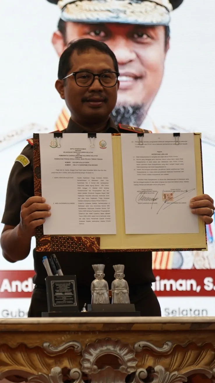 Disaksikan JAM-Pidum, Kejaksaan dan Pemda se-Sulsel Tandatangani MoU Penerapan Pidana Kerja Sosial Berdasarkan KUHP Baru