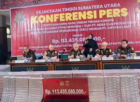 Kejati Sumut terima pengembalian kerugian keuangan negara dalam perkara penjualan aset PTPN Regional I