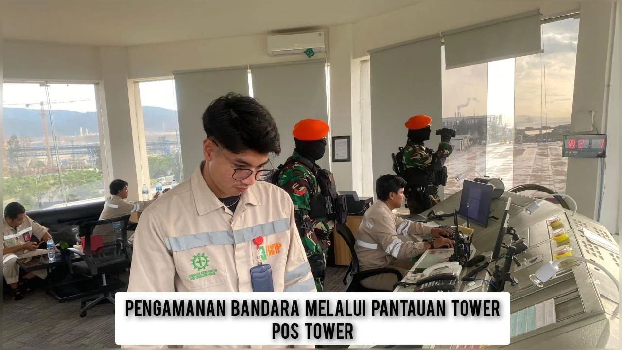 Satuan Tugas (Satgas) Terpadu yang bertugas di Bandara Khusus PT Indonesia Weda Bay Industrial Park (IWIP) Weda Bay, Maluku Utara