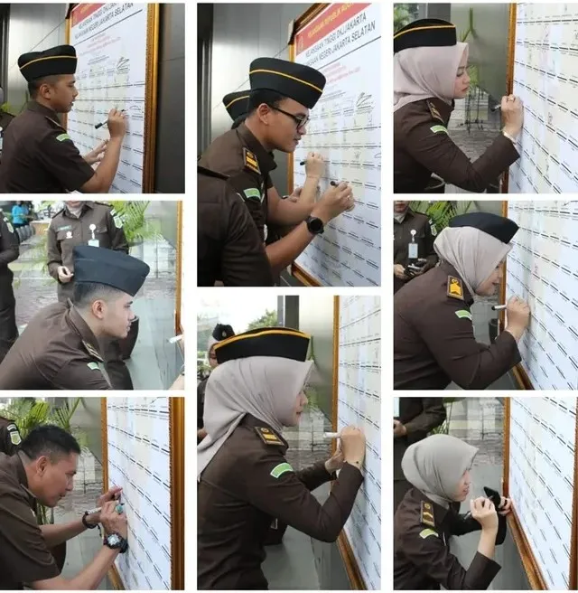 Hari Pertama Kerja Usai Libur Lebaran, Pegawai Kejari Jaksel Perkuat Komitmen Pertahanan WBK dan WBBM