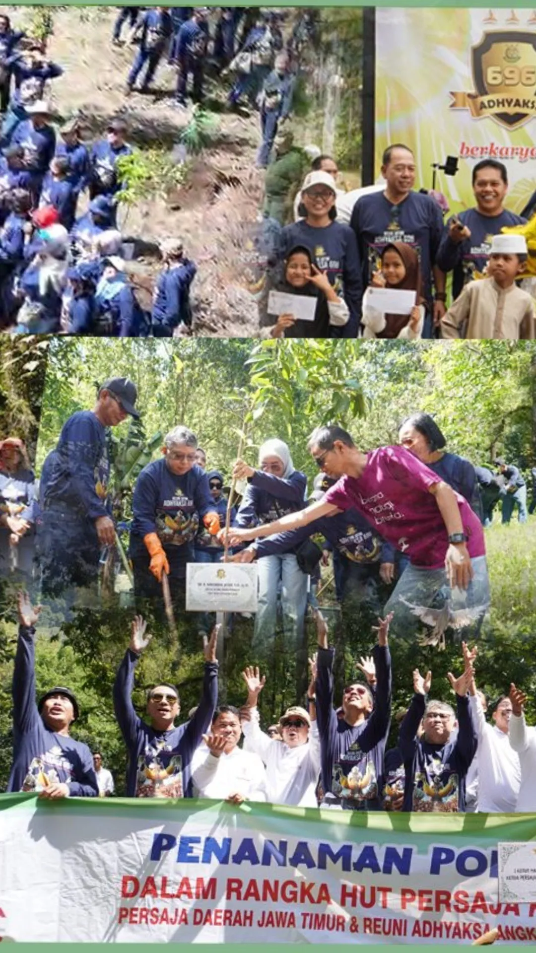 Peringati HUT ke-74, PERSAJA Jatim dan Adhyaksa Angkatan 696 Gelar Kegiatan Bakti Sosial dan Tanam Pohon di Batu