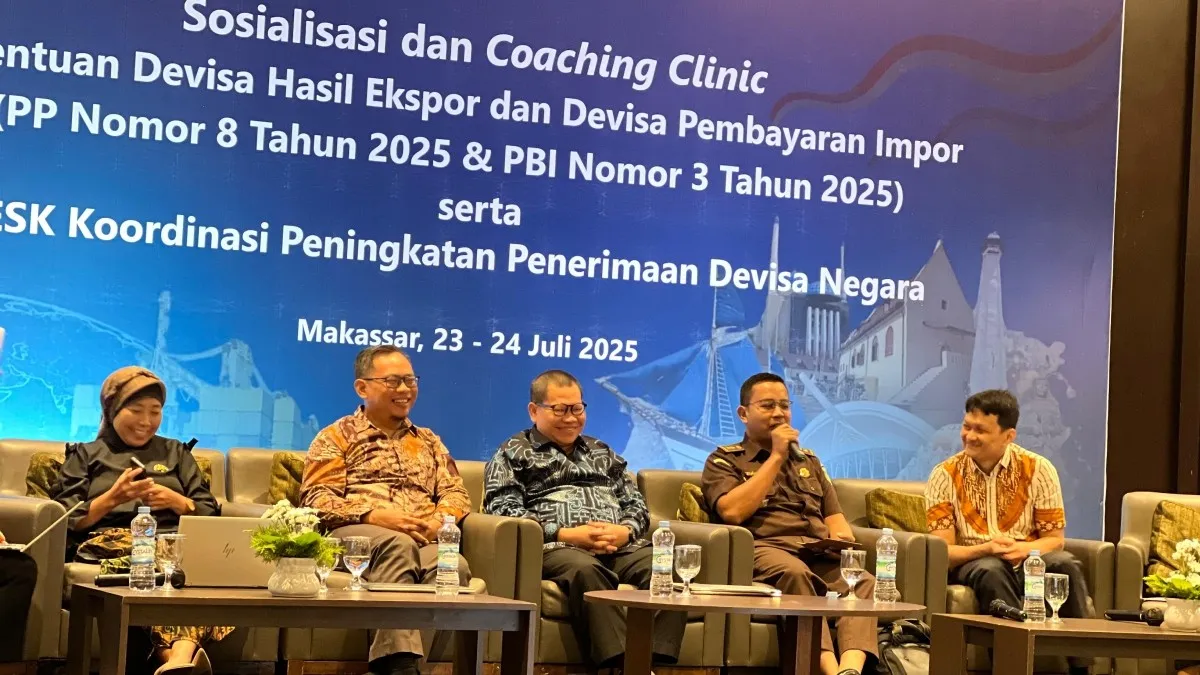 Kejaksaan RI dan Bank Indonesia menggelar sosialisasi dan coaching clinic ketentuan DHE dan DPI di Makassar, Sulawesi Selatan, pada Kamis, 24 Juli 2025