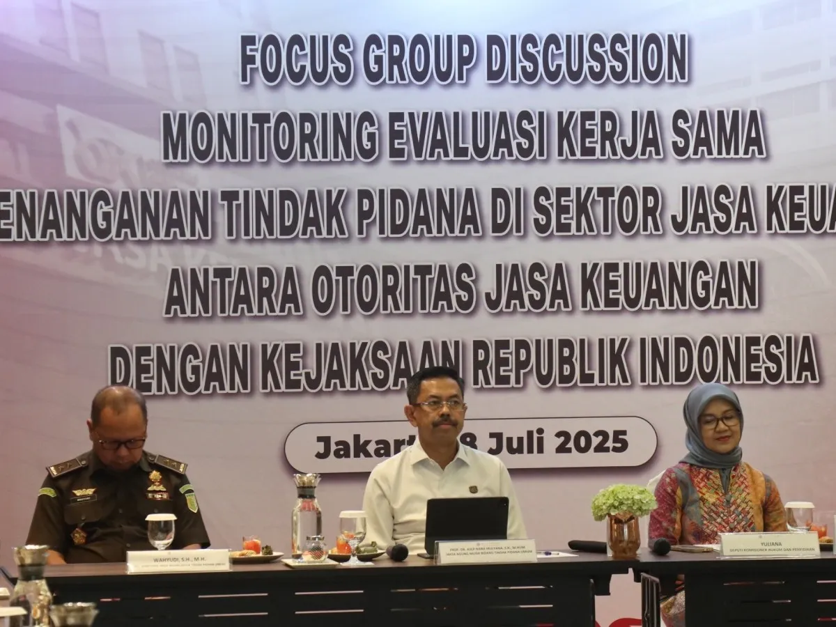 Kejaksaan RI dan OJK menggelar FGD terkait penanganan perkara di sektor jasa keuangan pada Selasa, 8 Juli 2025