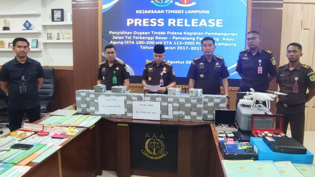 Tetapkan 1 Tersangka Baru Perkara Korupsi Tol Terpeka, Kejati Lampung Sita Uang Rp4,09 Miliar dan Amankan Aset Rp50 Miliar