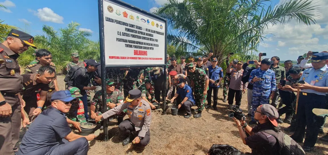 Satgas PKH melakukan penertiban lahan milik PT Sampewali di Sulawesi Tenggara