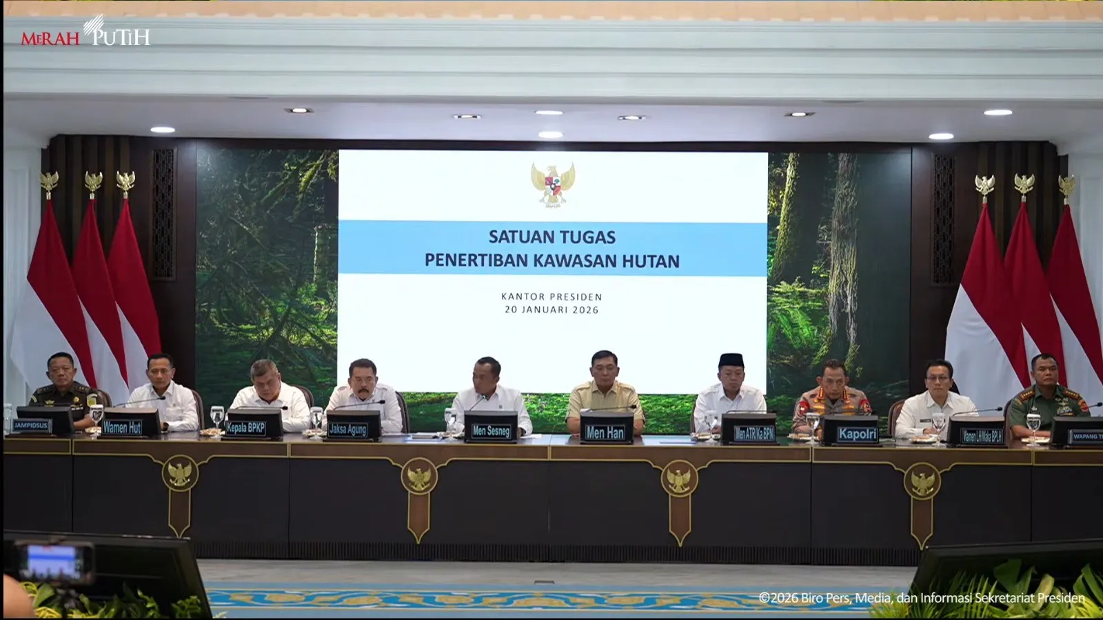 Konferensi pers Satgas PKH bersama Mensetneg