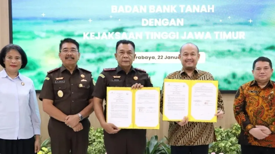 Dukung Kepastian Investasi dan Hukum,  Kejati Jatim Jalin Kerja Sama Strategis Bersama Badan Bank Tanah