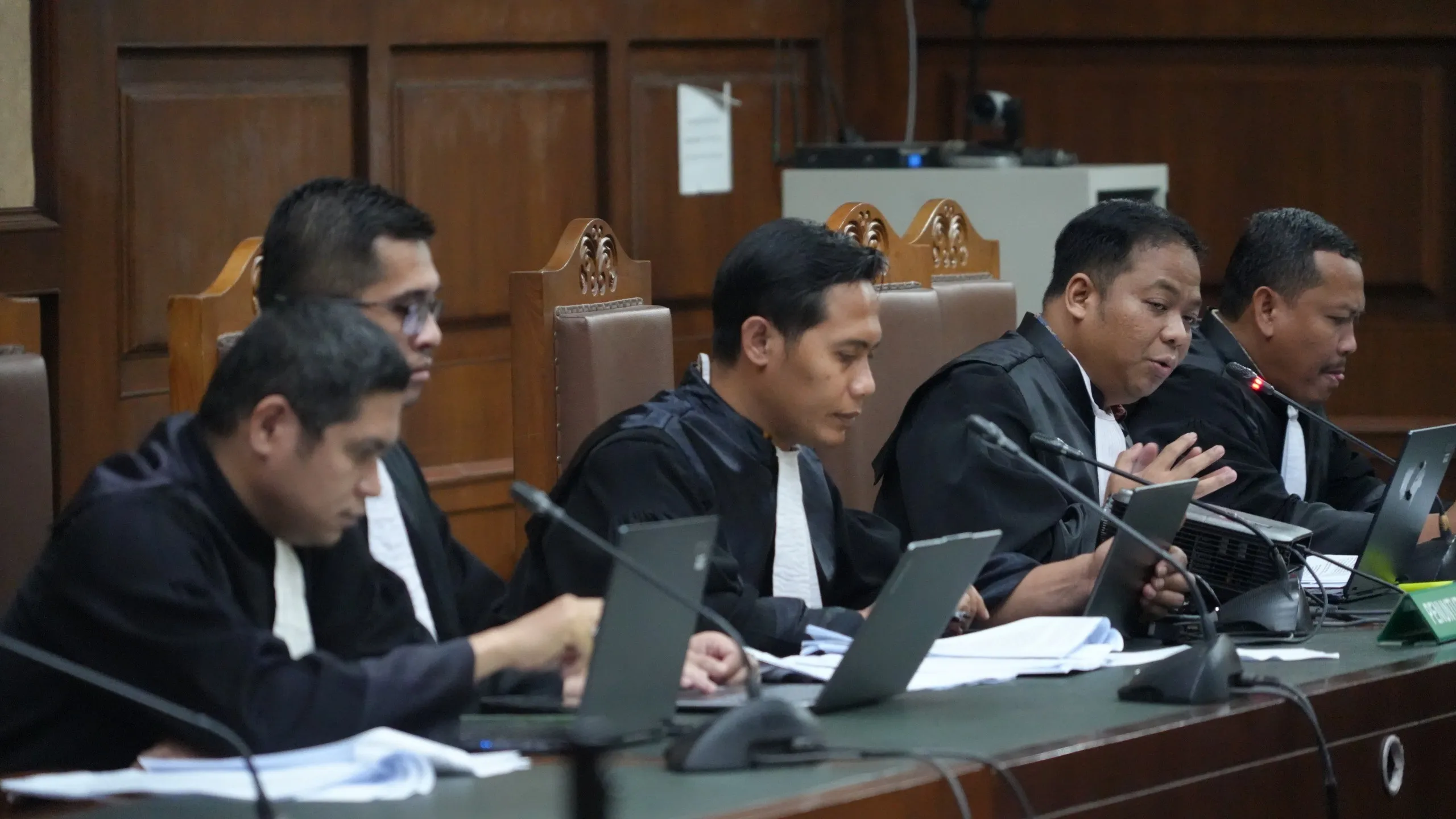 Sidang perintangan perkara dengan terdakwa Marcella Santoso dkk di Pengadilan Tikipor pada PN Jakarta Pusat