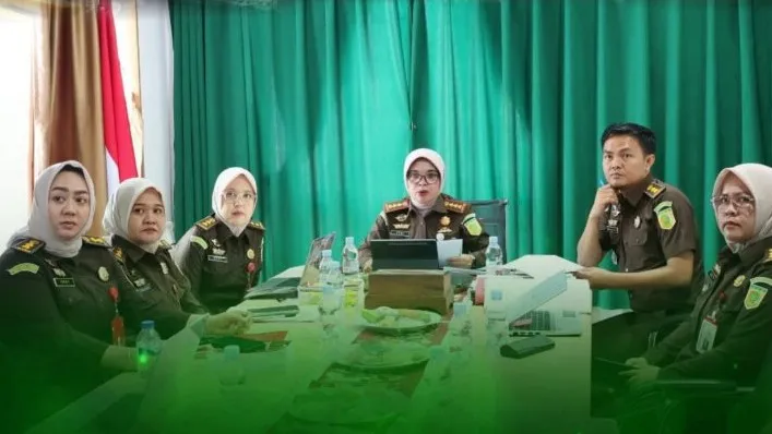 Kajari Bengkulu bersama jajaran saat mengikuti ekspose restorative justice