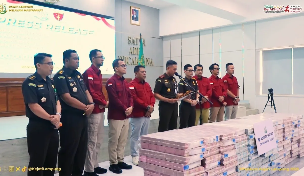 Kejati Lampung Terima Uang Titipan Rp100 Miliar Terkait Perkara Dugaan Tipikor Pemanfaatan Kawasan Hutan untuk Perkebunan