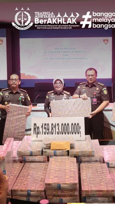 Kejati Bengkulu Terima Uang Pengganti Rp159,81 Miliar Terkait Perkara Tambang Batu Bara PT RSM