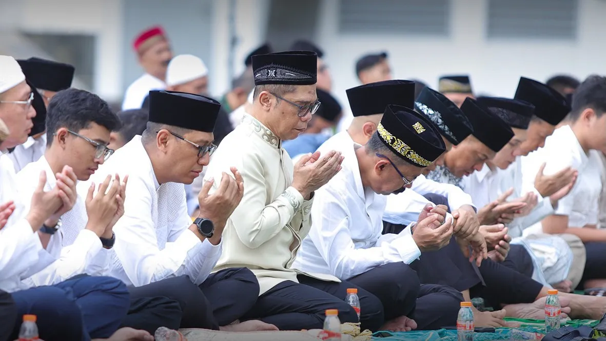 Kejaksaan Agung menggelar sholat Idul Fitri 1447 H di Lapangan Upacara Kejagung, Jakarta, Sabtu, 21 Maret 2026