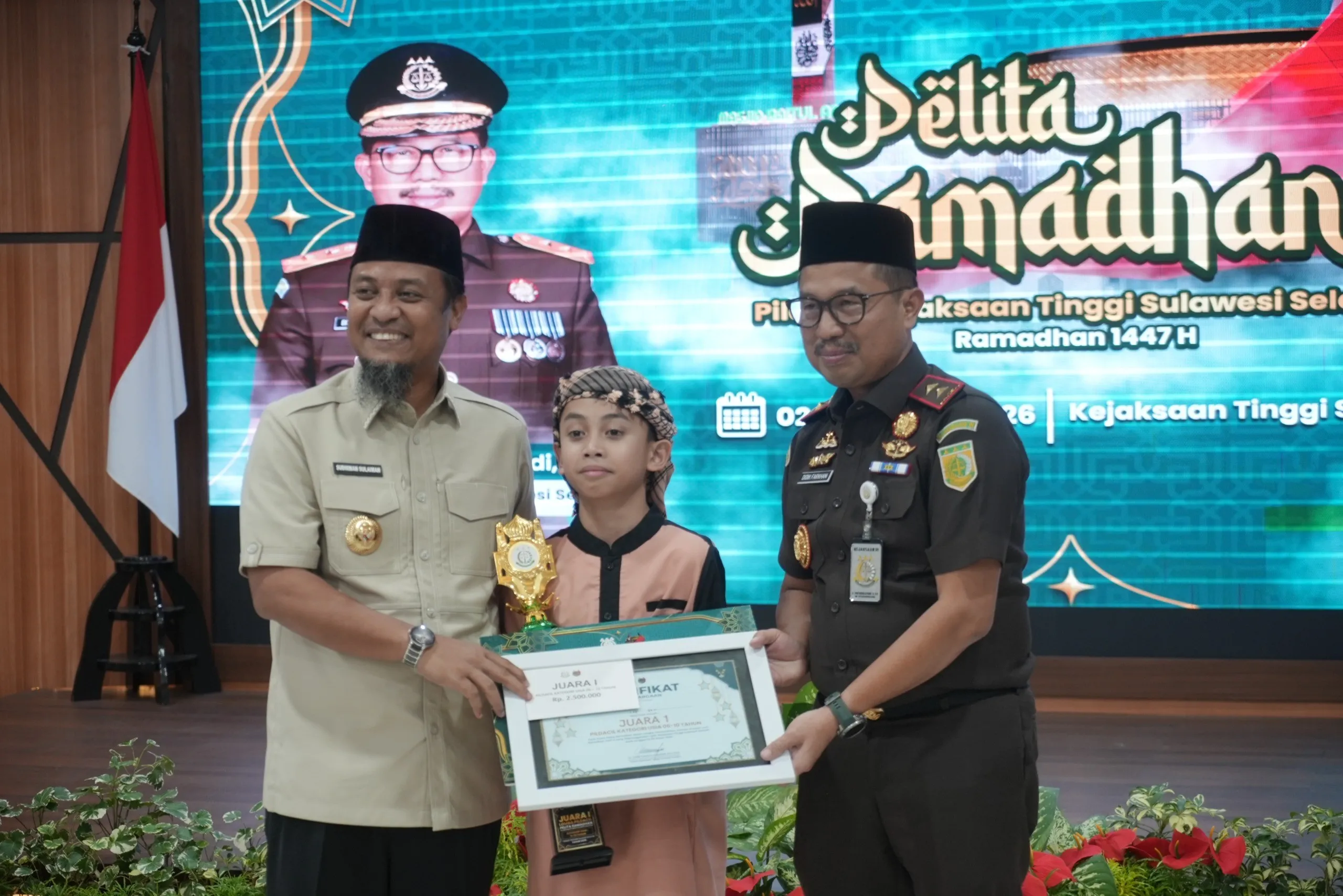 Penutupan Pelita Ramadan 1447 H Kejati Sulsel, Gubernur Beri Hadiah Umrah Hingga Motor Listrik bagi Dai Cilik Terbaik