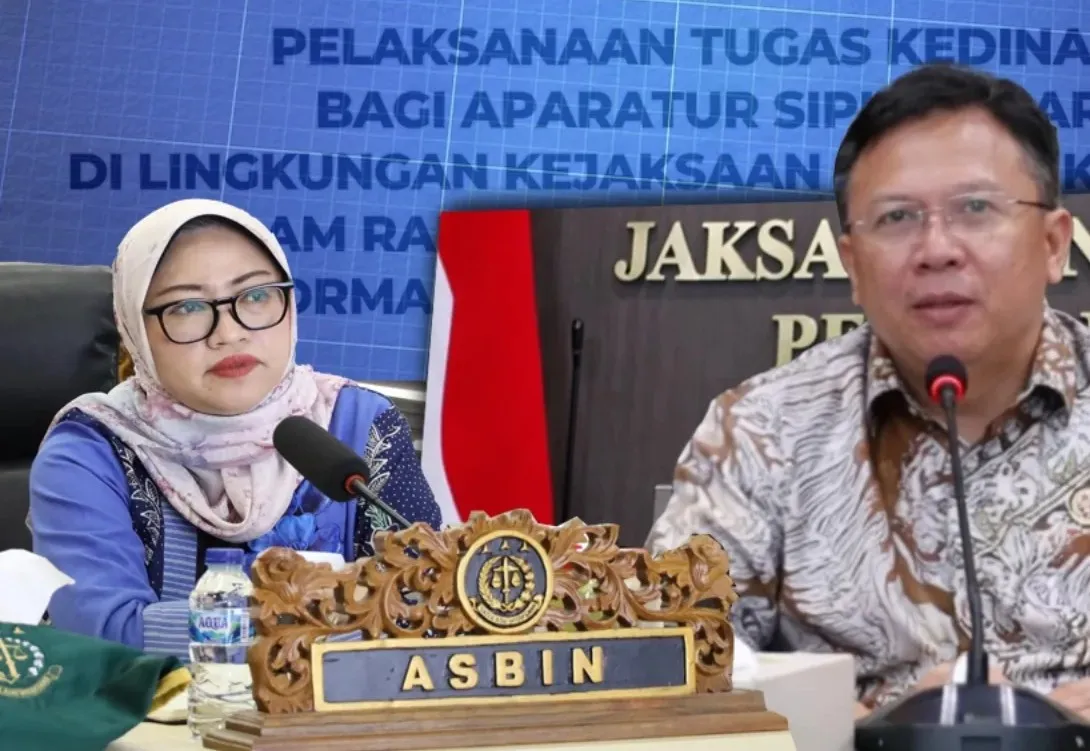 Asisten Pembinaan Kejaksaan Tinggi Jawa Timur, Silvia Desty Rosalina, S.H., M.H. saat mengikuti sosialisasi kebijakan WFH di lingkungan Kejaksaan RI oleh Kabiro Kepegawaian Kejagung