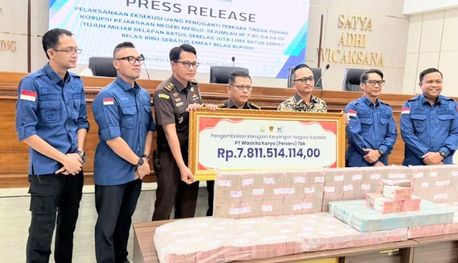 Pulihkan Keuangan Negara, Kejaksaan Eksekusi Uang Pengganti Rp7,8 Miliar dalam Perkara Korupsi Tol Terpeka