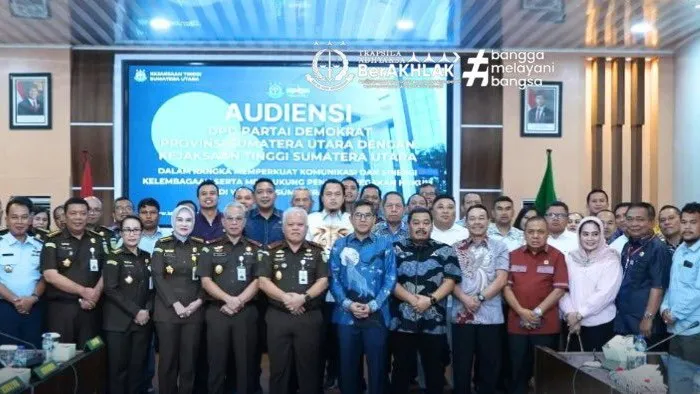 Kajati Sumut beserta jajaran menerima audiensi dan kunjungan jajaran pimpinan DPD dan DPC Partai Demokrat di wilayah Sumut