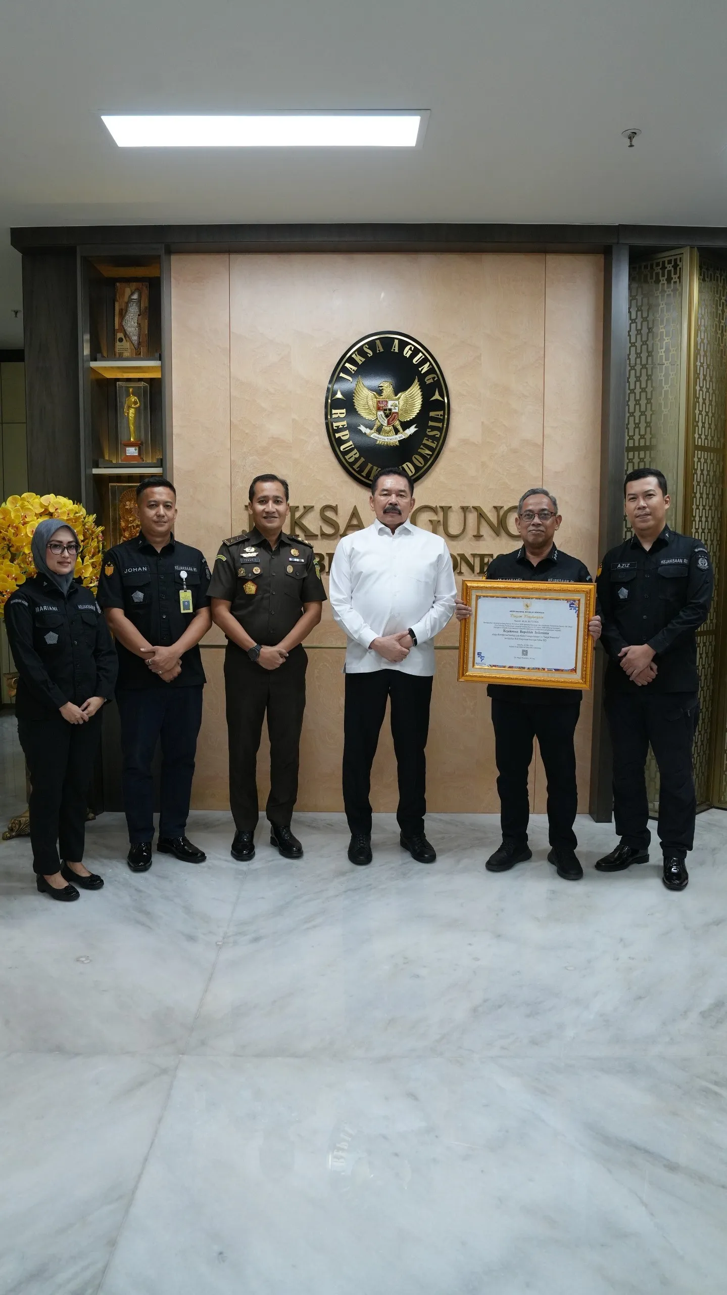 Raih Nilai Sangat Memuaskan, Kejaksaan RI Terima Penghargaan Tata Kelola Kearsipan Kategori AA dari ANRI