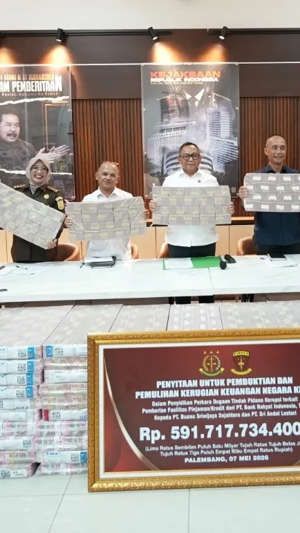 Kembali Terima Penitipan Uang Rp591,7 Miliar, Kejati Sumsel Selamatkan Rp1,2 Triliun dari Perkara Dugaan Korupsi Kredit PT BSS dan PT SAL