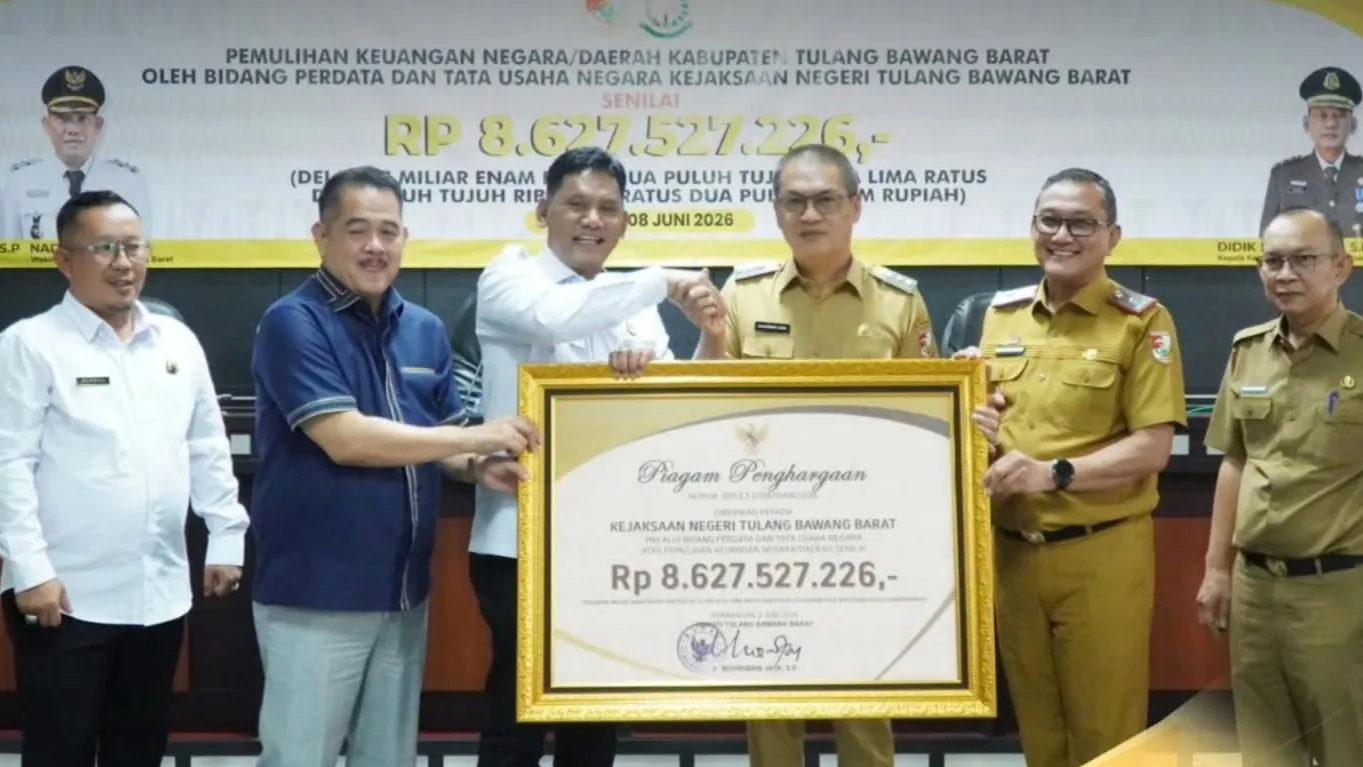 Tindak Lanjuti Temuan BPK Provinsi, JPN Kejari Tulang Bawang Barat Pulihkan Keuangan Daerah Rp